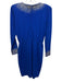 St. John Evening Size 2 Blue, Silver & Gold No Fabric Tag Knit Long Sleeve Dress Blue, Silver & Gold / 2