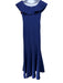 Teri Jon Size 6 Dark Blue Triacetate Blend Off Shoulder Flounce Sleeve Gown Dark Blue / 6