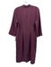 Amanda Uprichard Size L Maroon Polyester Tie V Neck 3/4 Sleeve Seam Detail Dress Maroon / L