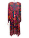 Farm Rio Size L Multi Viscose Abstract Geometric Long Wide Sleeve Dress Multi / L