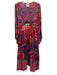Farm Rio Size L Multi Viscose Abstract Geometric Long Wide Sleeve Dress Multi / L