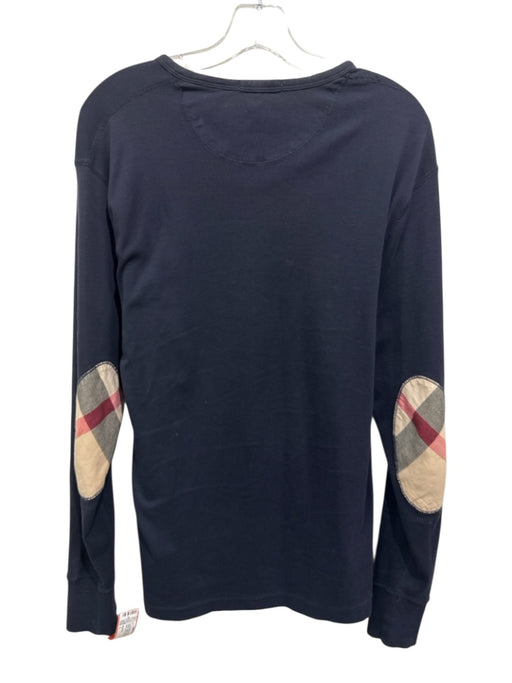 Burberry Size L Black Cotton Solid T shirt Crew Men's Long Sleeve Shirt Black / L