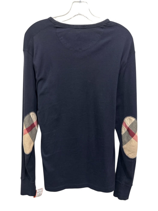 Burberry Size L Black Cotton Solid T shirt Crew Men's Long Sleeve Shirt Black / L