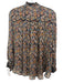 Sea New York Size 8 Navy, Yellow & Red Viscose Floral Ric-Rac Long Sleeve Top Navy, Yellow & Red / 8