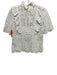 Sezane Size 34 White Cotton Crochet Knit Short Sleeve Mock Neck Top White / 34