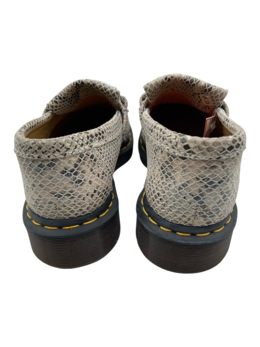 Dr. Martens Shoe Size 7 Taupe & Black Suede Silver Horsebit Snake Print Flats Taupe & Black / 7