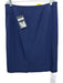 M.M. Lafleur Size 4 Navy Polyester Side Zip Pleats Knee Length Skirt Navy / 4