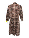 Caroline Constas Size S Brown, Black, White Cotton Snake Print Collar Dress Brown, Black, White / S