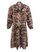 Caroline Constas Size S Brown, Black, White Cotton Snake Print Collar Dress Brown, Black, White / S