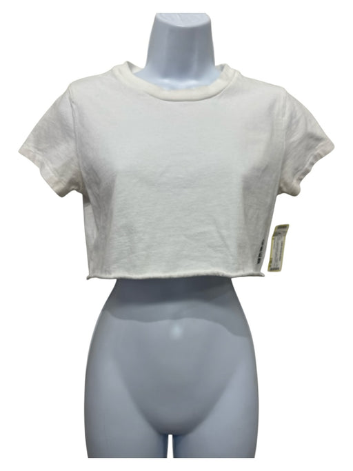 Chrome Hearts Size S White Cotton Embroidered Logo Rolled hemline Crop Top White / S