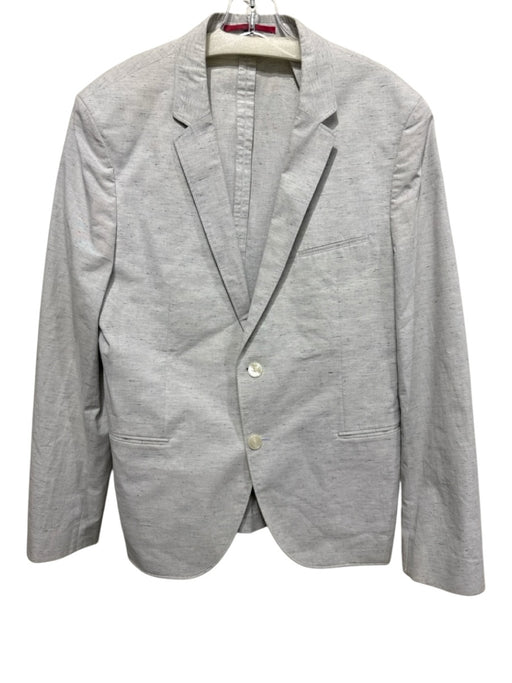 Hugo Boss Gray & Blue Cotton All Over Print 2 Button Men's Blazer Gray & Blue / 44r