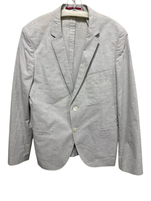 Hugo Boss Gray & Blue Cotton All Over Print 2 Button Men's Blazer Gray & Blue / 44r