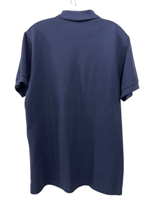 Bally Size XL Navy Blue Cotton Solid Polo Men's Short Sleeve Navy Blue / XL