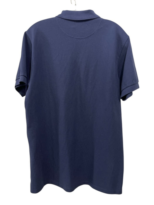 Bally Size XL Navy Blue Cotton Solid Polo Men's Short Sleeve Navy Blue / XL