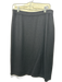 St. John Size 12 Black Rayon & Wool Elastic Waist Midi Knit Skirt Black / 12