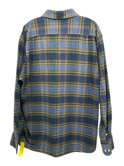 Barbour Size XL Green & Blue Cotton Blend Plaid Flannel Men's Long Sleeve Shirt Green & Blue / XL