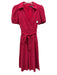 Badgley Mischka Size 6 Pink & Red Cotton Floral Eyelet Short Sleeve Deep V Dress Pink & Red / 6