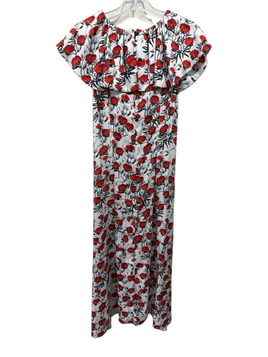Delfi Collective Size M White, Red, Black Polyester floral print Halter Dress White, Red, Black / M