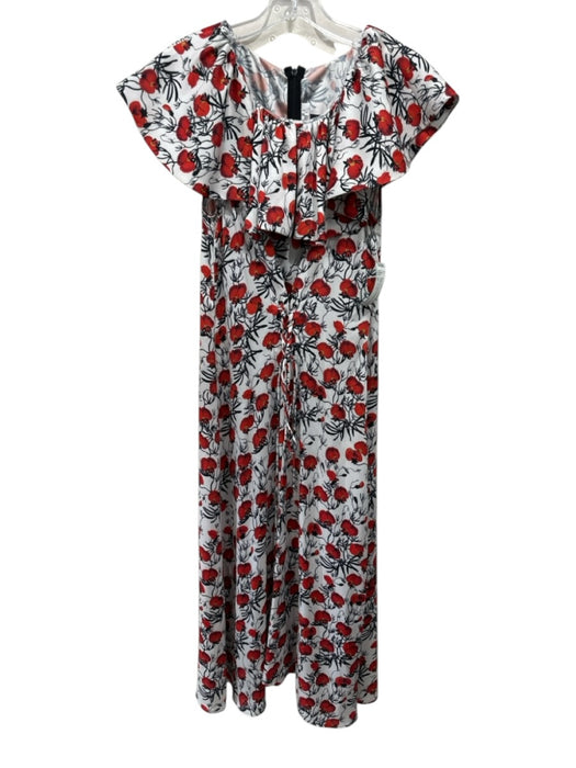 Delfi Collective Size M White, Red, Black Polyester floral print Halter Dress White, Red, Black / M