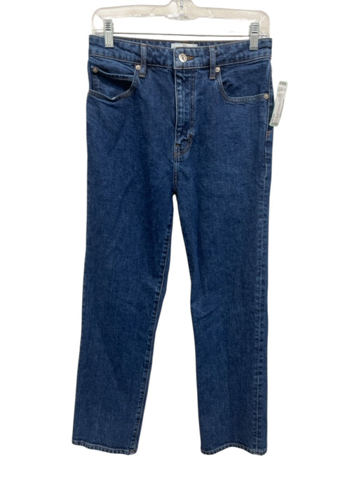 Frame Size 27 Dark Wash Cotton Denim High Rise Straight Leg Cropped Jeans Dark Wash / 27