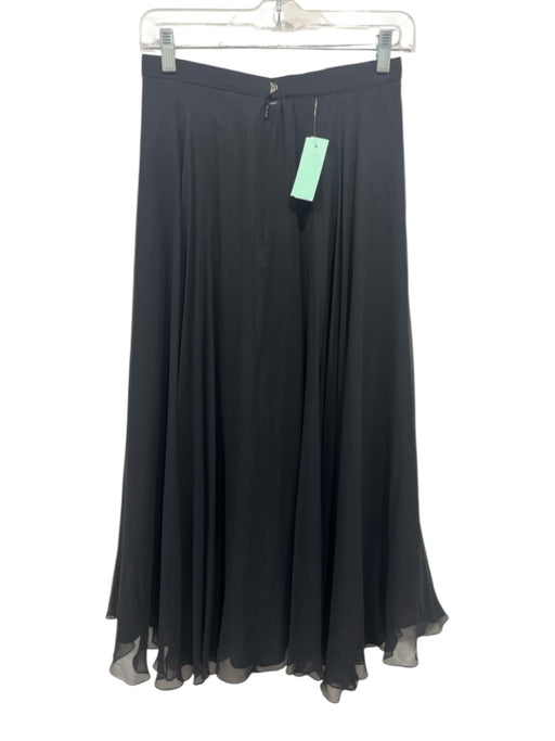 Lillie Rubin Size Medium Black Silk Side Zip Sheer Layered Maxi Skirt Black / Medium