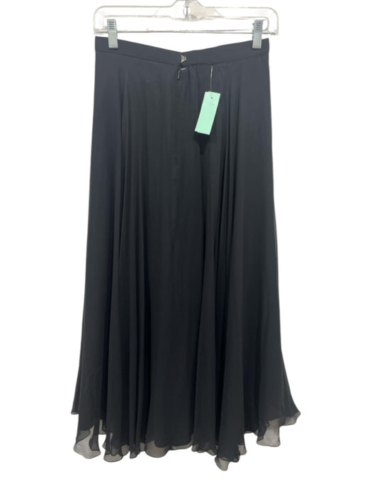 Lillie Rubin Size Medium Black Silk Side Zip Sheer Layered Maxi Skirt Black / Medium