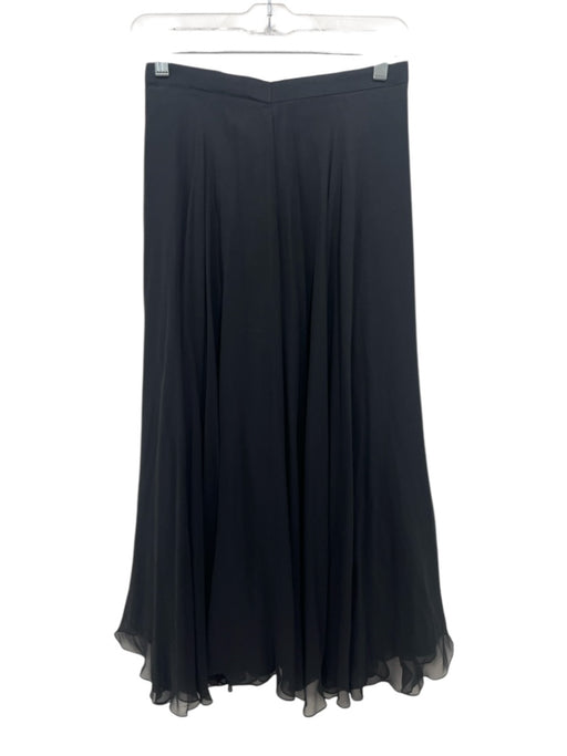Lillie Rubin Size Medium Black Silk Side Zip Sheer Layered Maxi Skirt Black / Medium