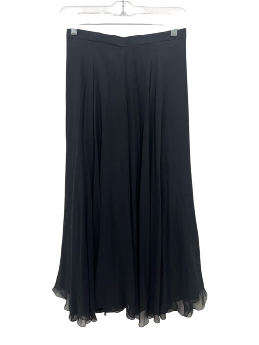 Lillie Rubin Size Medium Black Silk Side Zip Sheer Layered Maxi Skirt Black / Medium