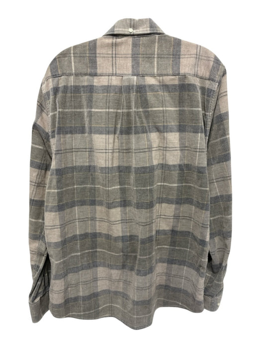Barbour Size M Tan & Multi Cotton Plaid Button Down Men's Long Sleeve Shirt Tan & Multi / M