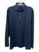 Peter Millar Size M Navy Blue Polyester Solid Polo Men's Long Sleeve Shirt Navy Blue / M