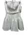 Hutch Size 4 White Cotton & Polyester Strapless Jacquard Tiered Above Knee Dress White / 4