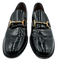 Attilio Giusti Leombruni Shoe Size 38 Black & Gold Patent Leather Horsebit Flats Black & Gold / 38