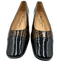 Salvatore Ferragamo Shoe Size 7.5 Black & Brown Patent Leather Square Toe Flats Black & Brown / 7.5