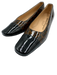 Salvatore Ferragamo Shoe Size 7.5 Black & Brown Patent Leather Square Toe Flats Black & Brown / 7.5