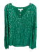 Lilly Pulitzer Size 8 Green & Gold Viscose Blend Metallic Thread Flocked Top Green & Gold / 8