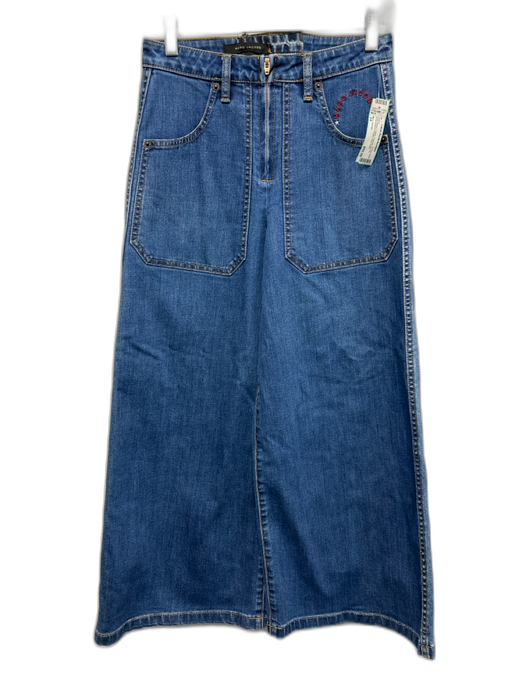 Marc Jacobs Size 24 Dark Wash Cotton Pockets Zip Fly Embroidered Design Jeans Dark Wash / 24
