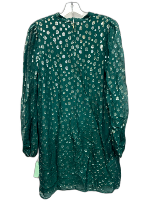 Lilly Pulitzer Size 6 Green Viscose & Silk Swiss Dots Split Neck Midi Dress Green / 6