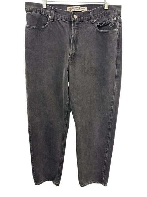 Harley Davidson Size 36 Faded Black Cotton Solid Wide Leg Jean Men's Pants Faded Black / 36