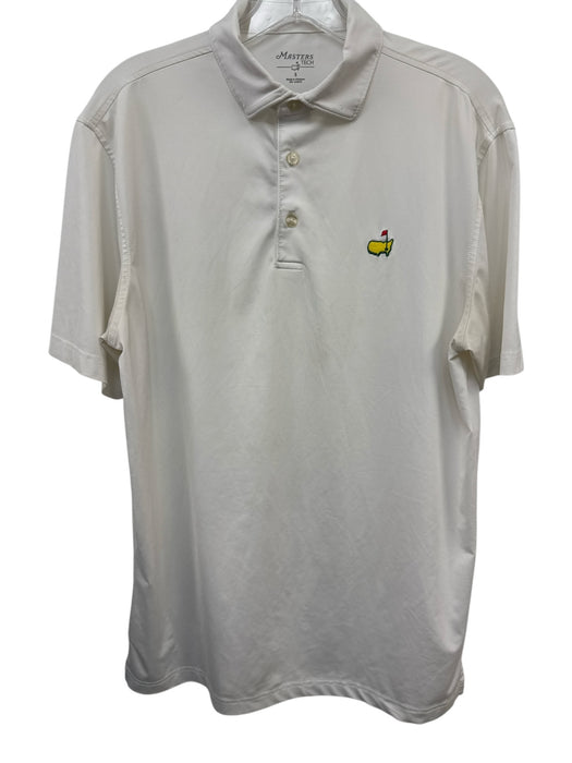 Masters Tech Size S White Synthetic Solid Athletic Polo Men's Short Sleeve White / S