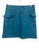 Sandro Size 2 Blue Cotton & Viscose Ruffle Back Zip Knee Length Skirt Blue / 2