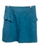 Sandro Size 2 Blue Cotton & Viscose Ruffle Back Zip Knee Length Skirt Blue / 2