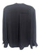 Brochu Walker Size S Black Silk Long Sleeve Buttons Fringe Sheer Top Black / S