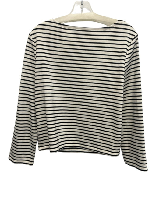 Veronica Beard Size M White & Black Polyester Blend Long Sleeve Stirrup Top White & Black / M