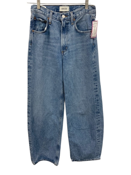 Agolde Size 24 Light Wash Cotton Zip Fly Wide Leg High Rise Jeans Light Wash / 24