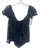 Lovers + Friends Size S Navy Blue Polyester Off Shoulder Floral Eyelet Top Navy Blue / S