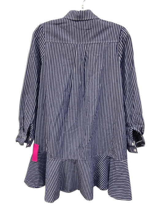 Tuckernuck Size XXS Blue & White Cotton Blend Long Sleeve Pin Stripe Mini Dress Blue & White / XXS