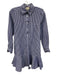 Tuckernuck Size XXS Blue & White Cotton Blend Long Sleeve Pin Stripe Mini Dress Blue & White / XXS