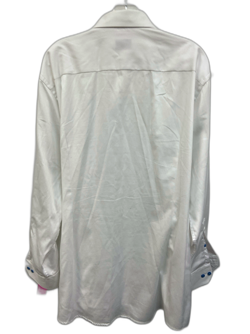 Eton Size 18.5 White Cotton Solid Button Down Men's Long Sleeve Shirt White / 18.5