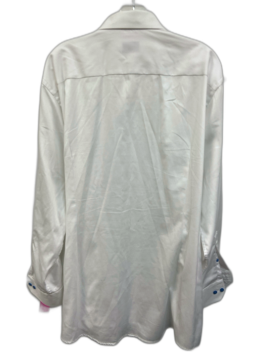 Eton Size 18.5 White Cotton Solid Button Down Men's Long Sleeve Shirt White / 18.5