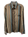 Dolce & Gabbana Size 50 Brown & Blue Striped Button Down Men's Long Sleeve Shirt Brown & Blue / 50